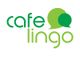 Logo mit Text "Cafe Lingo" in Grün mit zwei Sprechblasen darüber.