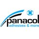 Logo von Panacol mit blauem und schwarzem Text "Panacol Adhesives & More", stilisierter Bogen.