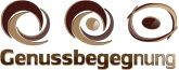 Drei braune, abstrakte Kreise über dem Wort "Genussbegegnung".