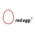 Rotes Ei-Logo mit dem Text "red egg" in Schwarz auf weißem Hintergrund.