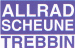 Weiße Schrift auf lila Hintergrund: "ALLRAD SCHEUNE TREBBIN".
