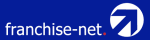 Logo von franchise-net mit blauem Hintergrund und einem weißen Pfeil nach oben rechts.