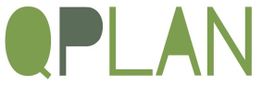 Logo mit grünem Text „QPLAN“ auf weißem Hintergrund.
