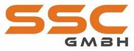 Logo mit den Buchstaben "SSC" in Orange und "GMBH" in Grau.