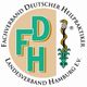 Logo des Fachverbandes Deutscher Heilpraktiker Landesverband Hamburg e.V. mit Äskulapstab.