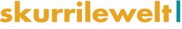 Schriftzug "skurrilewelt" in gelb mit stilisiertem blauen I-Punkt am Ende.