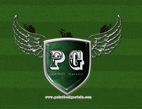 Escudo con alas y letras "PG" sobre fondo verde. Texto web en la parte inferior.