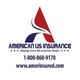 Logo for American US Insurance with contact details and website link.
