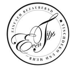 Emblem mit der Aufschrift "Eventipp - Einfach bezaubernd, Tischdeko und mehr."