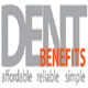 "DENT BENEFITS logo with tagline: affordable, reliable, simple."