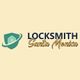"Locksmith Santa Monica logo with a house inside a shield design."