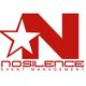 Logo rosso con grande lettera "N" e stella bianca a sinistra; testo "NoSilence Event Management".