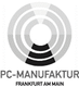 Logo mit konzentrischen Kreisen. Text: "PC-Manufaktur, Frankfurt am Main".