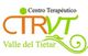 Logo de Centro Terapéutico Valle del Tiétar en naranja y verde con un diseño ornamental.