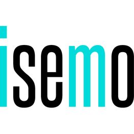 Logo mit dem Wort "isemo", wobei das "e" türkis und die anderen Buchstaben schwarz sind.