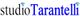 Logo con testo: "studio Tarantelli" in nero e blu, con icone Wi-Fi sopra le "i".