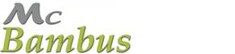 Logo mit grauem "Mc" und grünem "Bambus" auf weißem Hintergrund.