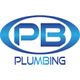 Blue PB Plumbing logo with stylized letters inside an oval shape.