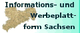 Karte von Sachsen mit Text: "Informations- und Werbeplattform Sachsen" in grünem Verlauf.