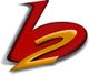Rotes und gelbes stilisiertes "b2" Logo auf weißem Hintergrund.