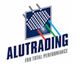 Logo van Alutrading met de tekst "For Total Performance" en een grafisch ontwerp met lijnen.