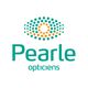 Logo van Pearle Opticiens met groene en oranje stippen in de vorm van een oog.