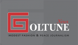 Logo: Goltune News, Modest Fashion & Peace Journalism on a gray background.