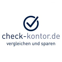 Logo von check-kontor.de mit Slogan "vergleichen und sparen" und Häkchen-Symbol.