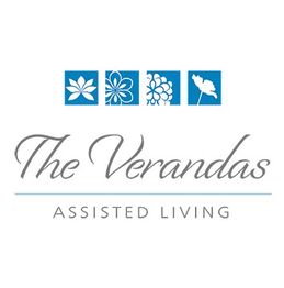 The Verandas logo with floral icons and "Assisted Living" text beneath.