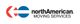 NorthAmerican Moving Services logo with red and blue arrows symbol.