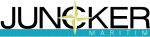 Logo mit "JUNCKER MARITIM" und Kompassmotiv im Buchstaben "O".