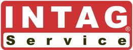 INTAG Service-Logo in Rot und Weiß mit schwarzem Text "Service" darunter.