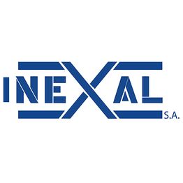 Logo azul de INEXAL S.A. con diseño geométrico en fondo blanco.