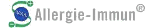 Logo von Allergie-Immun mit grünem, blauem und grauem Design.