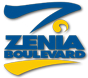 Logo azul y amarillo con la palabra "Zenia Boulevard".