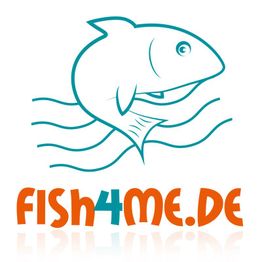 Eine stilisierte Fischzeichnung über dem Schriftzug "FISH4ME.DE".