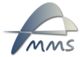Logo mit blauen und grauen Bögen und dem Text "mms" darunter in ähnlichen Farben.