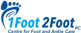 Logo of 1Foot 2Foot Centre for Foot and Ankle Care with a stylized blue foot.