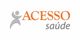Logo com figura cinza de pessoa estilizada e texto "ACESSO saúde" em laranja e cinza.