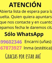 Atención: Lista de espera abierta. Contacto solo por WhatsApp. Gracias por estar ahí.