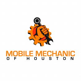 Logo: Hand holding tools over a gear, text reads "Mobile Mechanic of Houston."