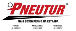 Logotipo da PNEUTUR com slogan "Mais desempenho na estrada" e telefones de contato.