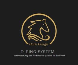 Logo mit Pferdekopf und Text: "Horse Energie, D-RING SYSTEM, Verbesserung der Trinkwasserqualität."