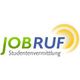 Logo von JOBRUF Studentenvermittlung mit gelben Halbkreis-Elementen.