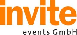 Logo mit dem Text "invite events GmbH" in Orange und Schwarz.