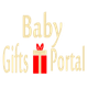 "Logo with text: 'Baby Gifts Portal' and a red gift box illustration in the center."
