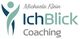 Logo von IchBlick Coaching mit stilisierter Figur und dem Namen Michaela Klein in der Schrift.