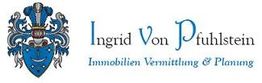 Wappen mit Text "Ingrid Von Pfuhlstein, Immobilien Vermittlung & Planung".