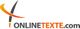 Logo von ONLINE TEXTE mit stilisiertem Stift und orangener Schrift.