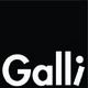 Schwarzes Quadrat mit dem weißen Schriftzug "Galli" unten links.